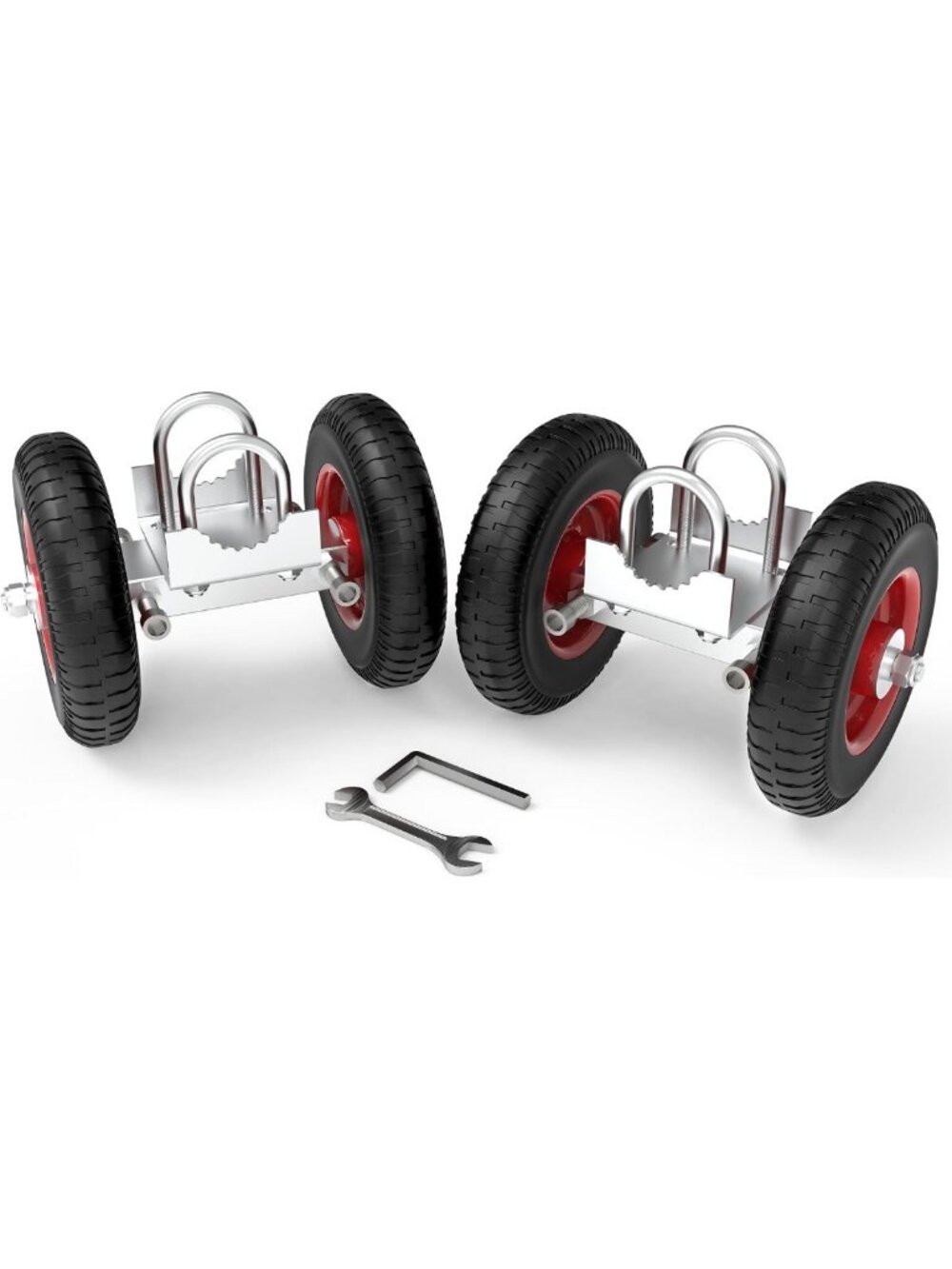 Heavy-Duty Rubber Wheel Carrier for Gates - 2pcs Double-U Bolts Rollers